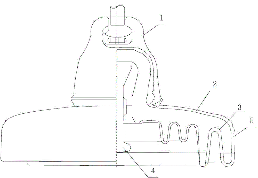 Alternate-current disc suspension type bell-shaped ceramic compound insulator special for 420KN