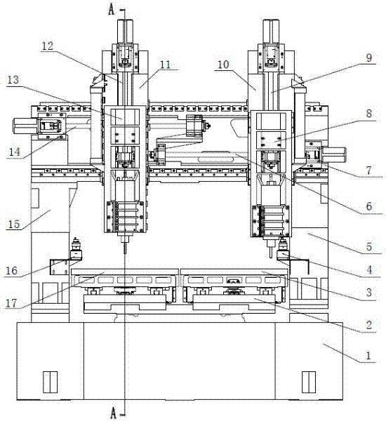 Numerical control double-station mould engraving and milling machine