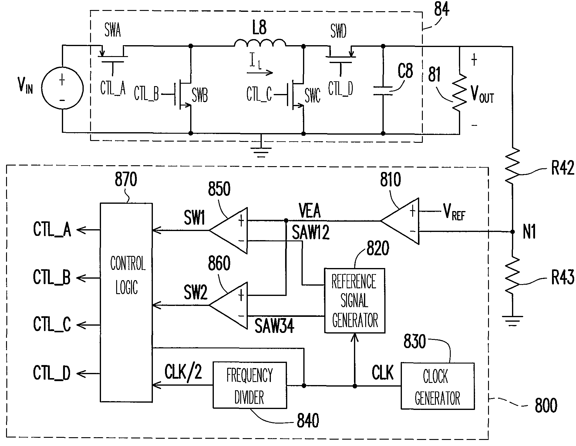 Control circuit and method for maintaining high efficiency in switching regulator