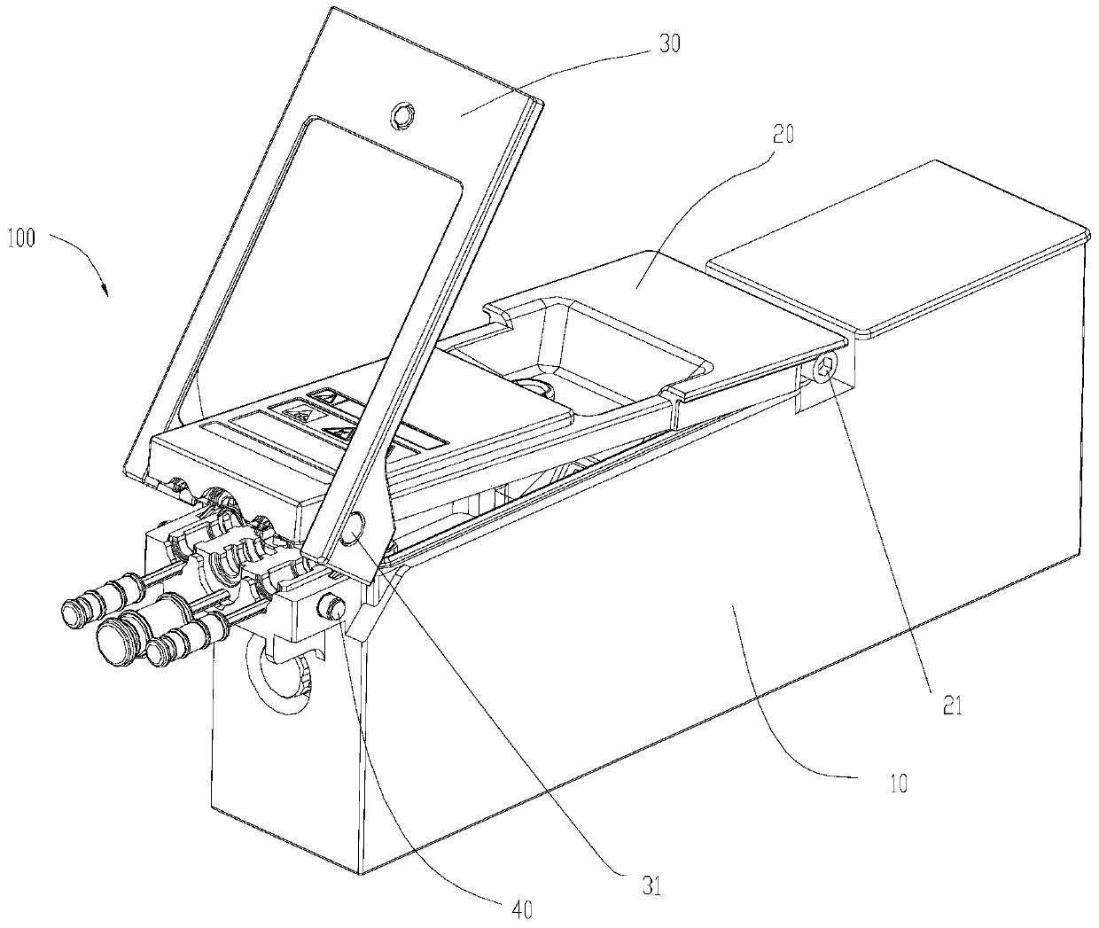 A locking device for an outlet cavity cover