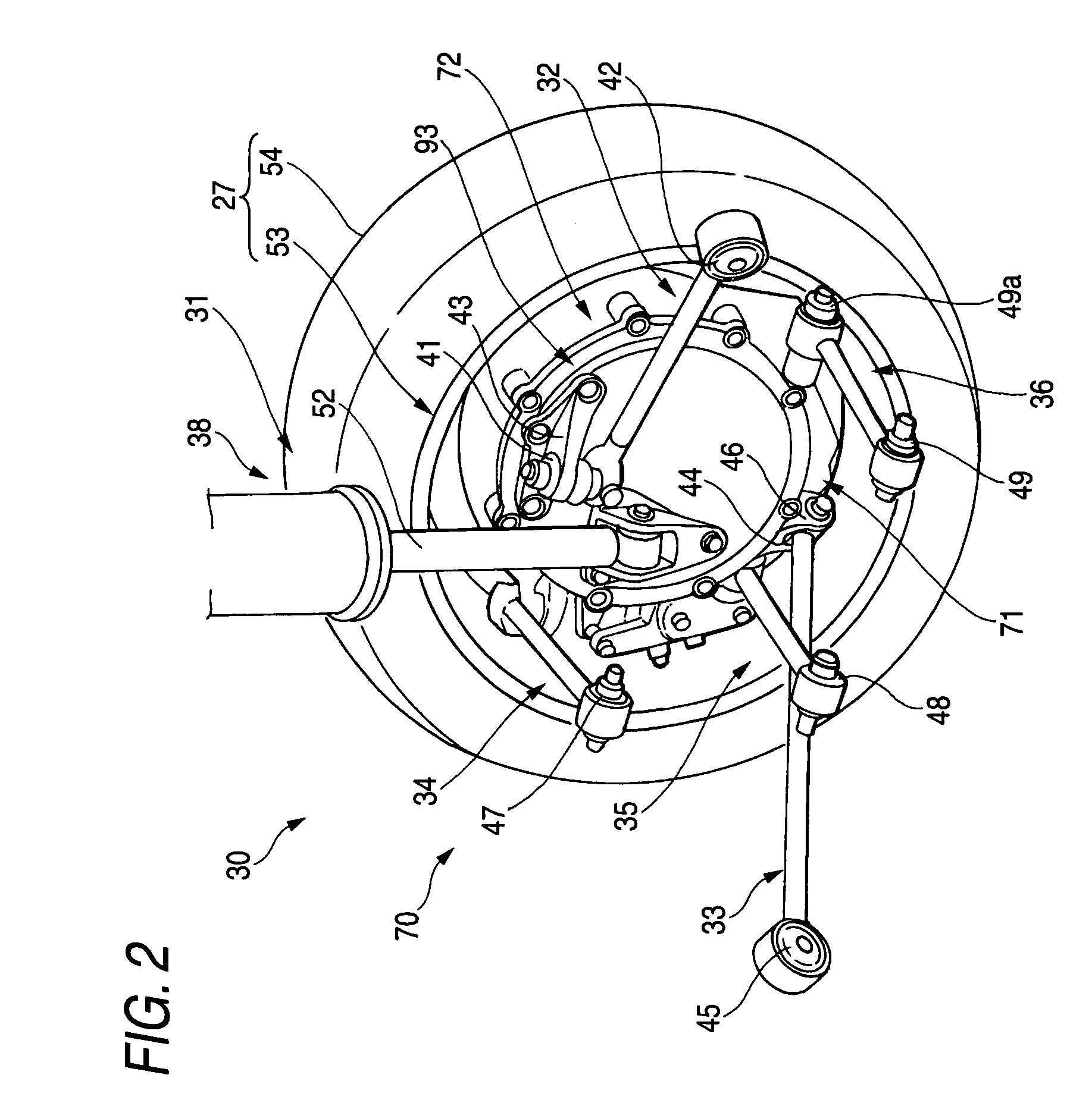 Vehicle wheel driving apparatus arranging structure