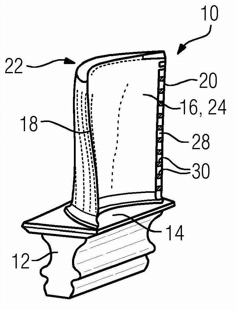 Turbine blade for a gas turbine