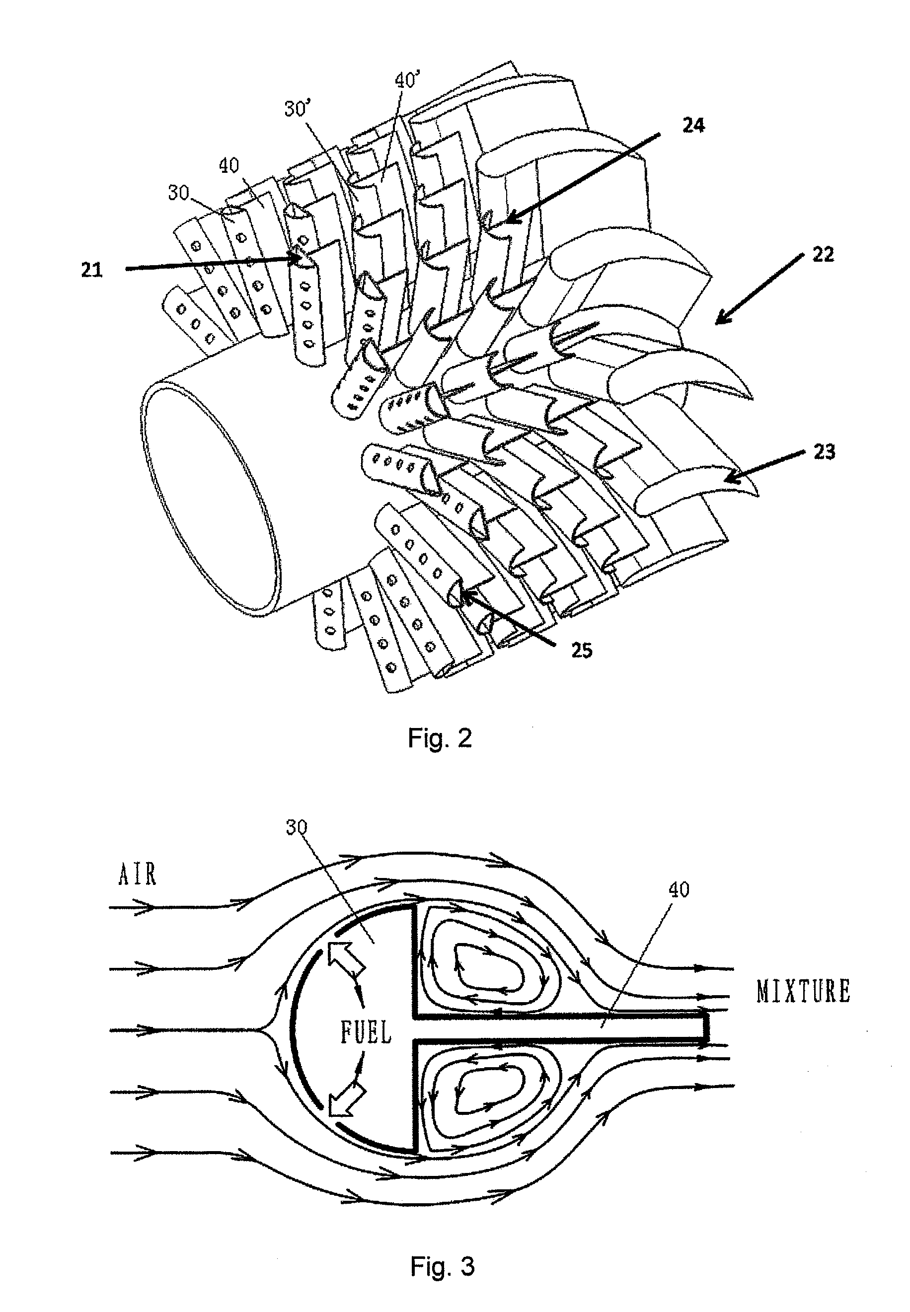 Air fuel premixer having arrayed mixing vanes for gas turbine combustor