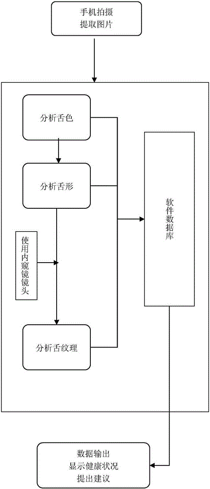 Human health status tongue coating diagnosis device based on mobile phone platform