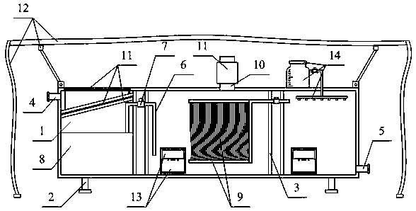 Medical treatment wastewater filtering treatment device