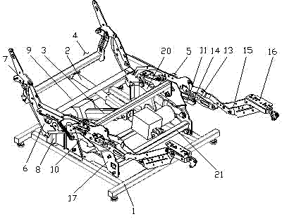 Double-motor-driven sling chair mechanism