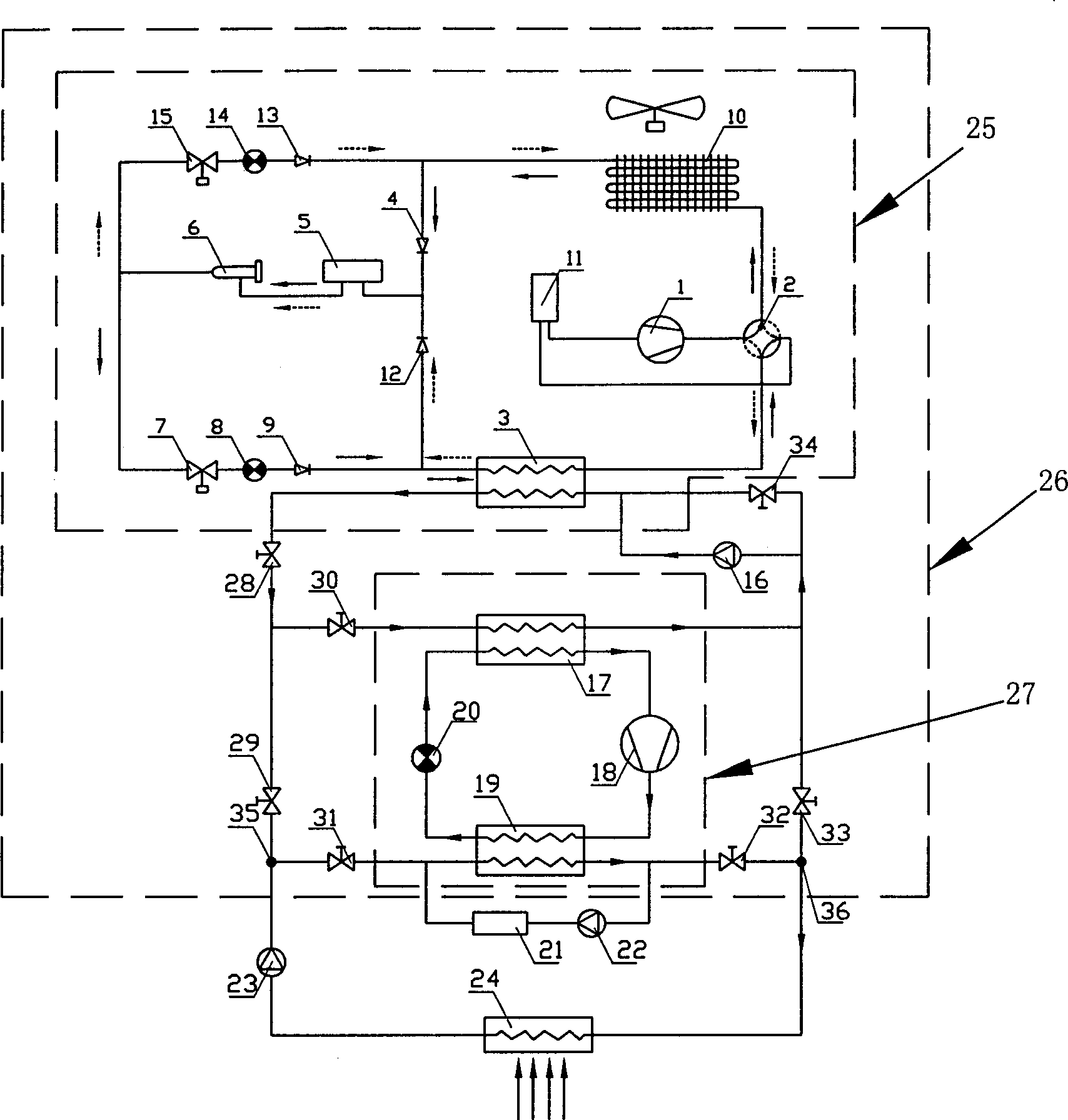 Compound air-cooled heat pump set