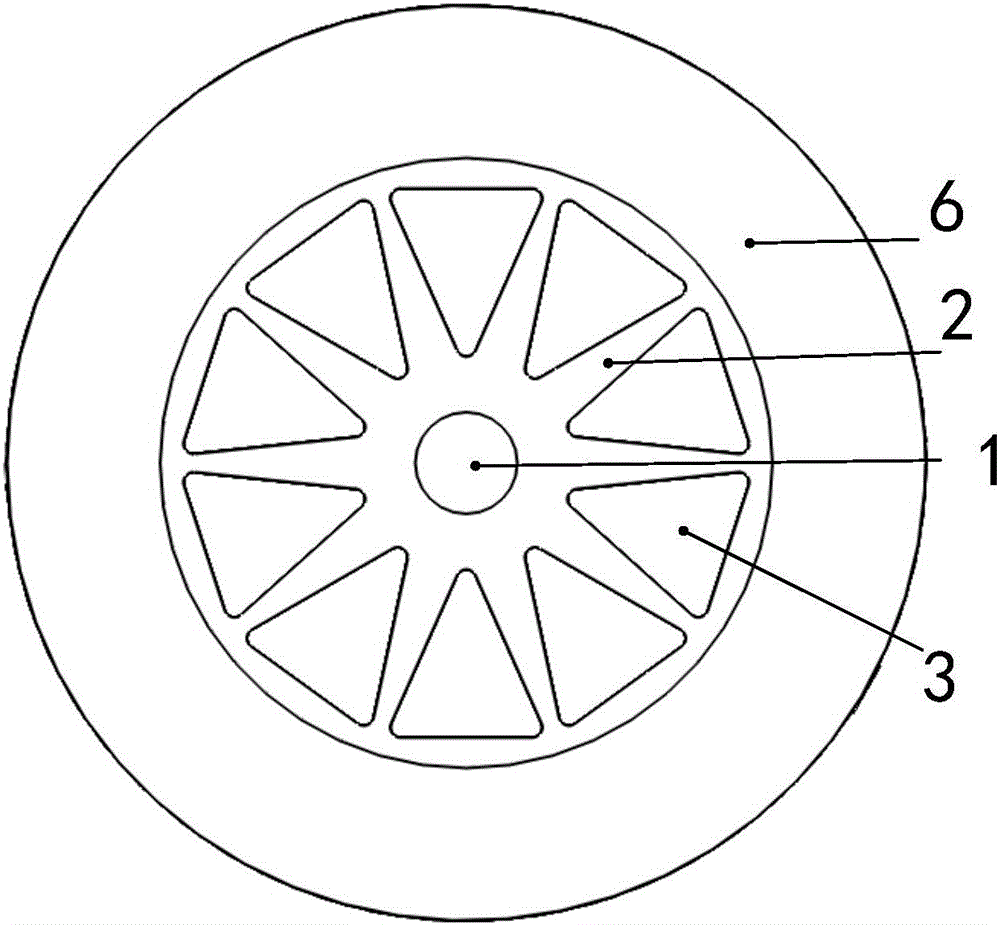 An axially segmented motor rotor with arc-shaped wind deflectors