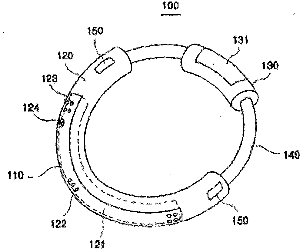 Necklace-type audio output apparatus that can be adjusted in length