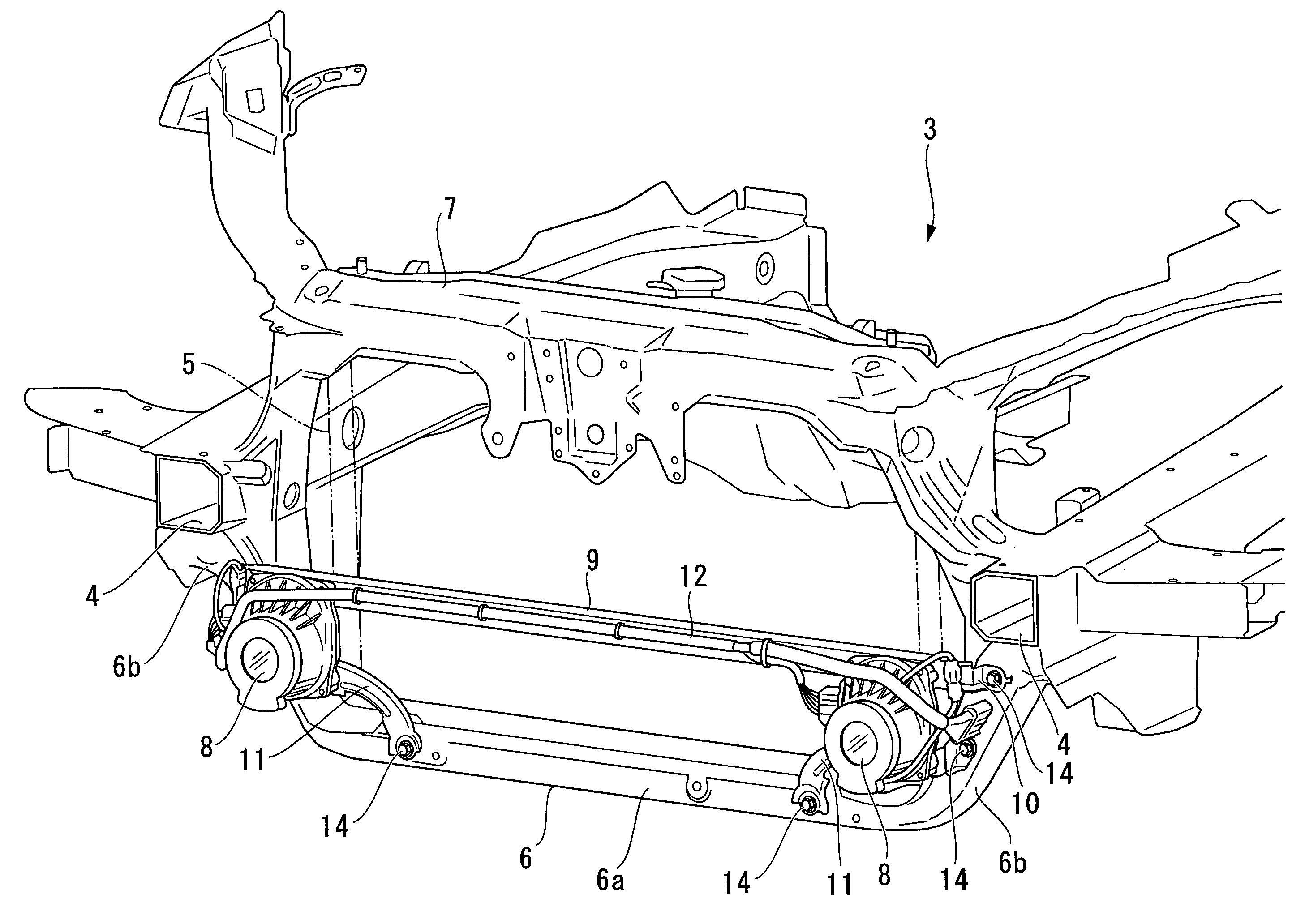 Structure for attaching stereoscopic camera in vehicle