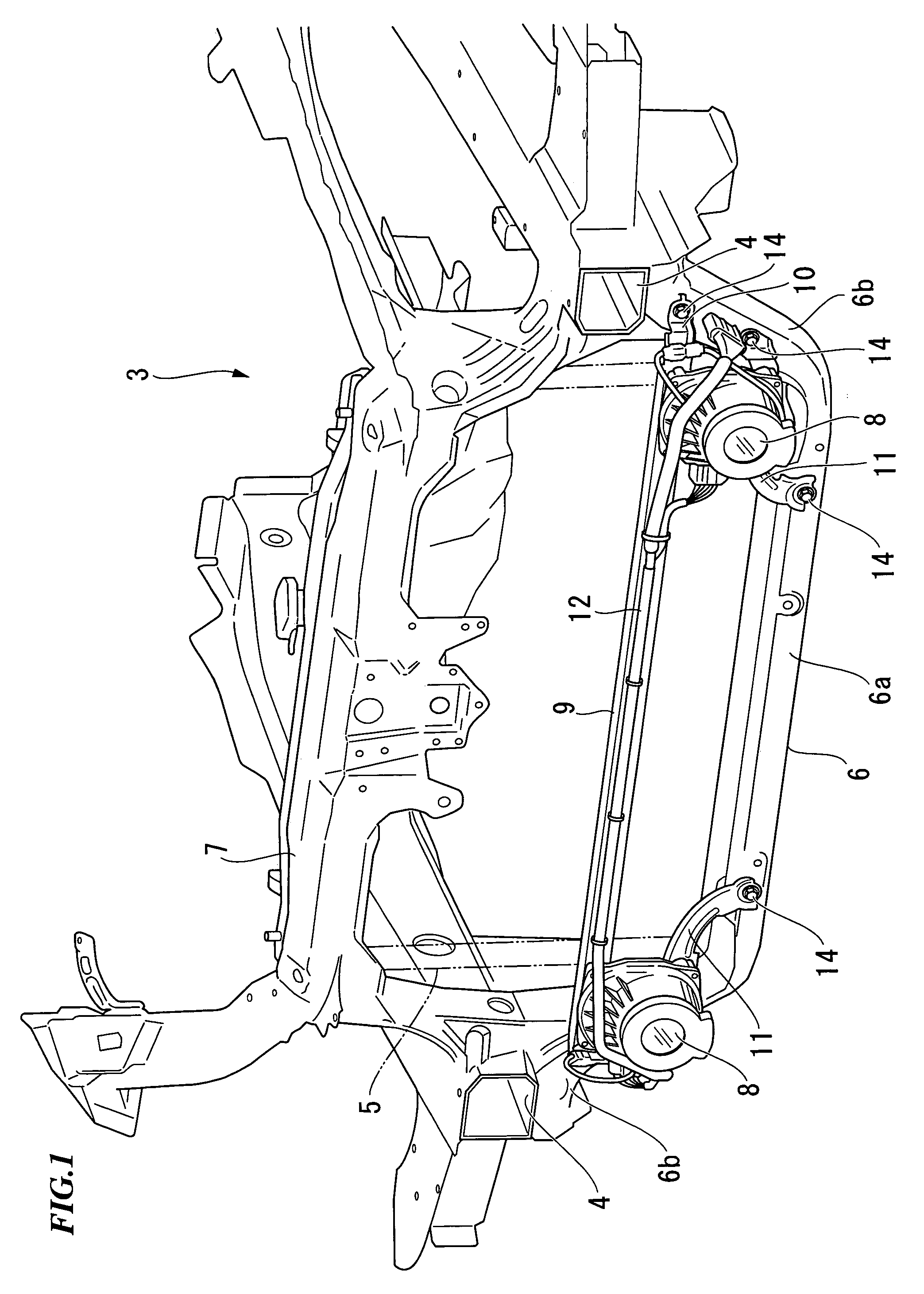 Structure for attaching stereoscopic camera in vehicle