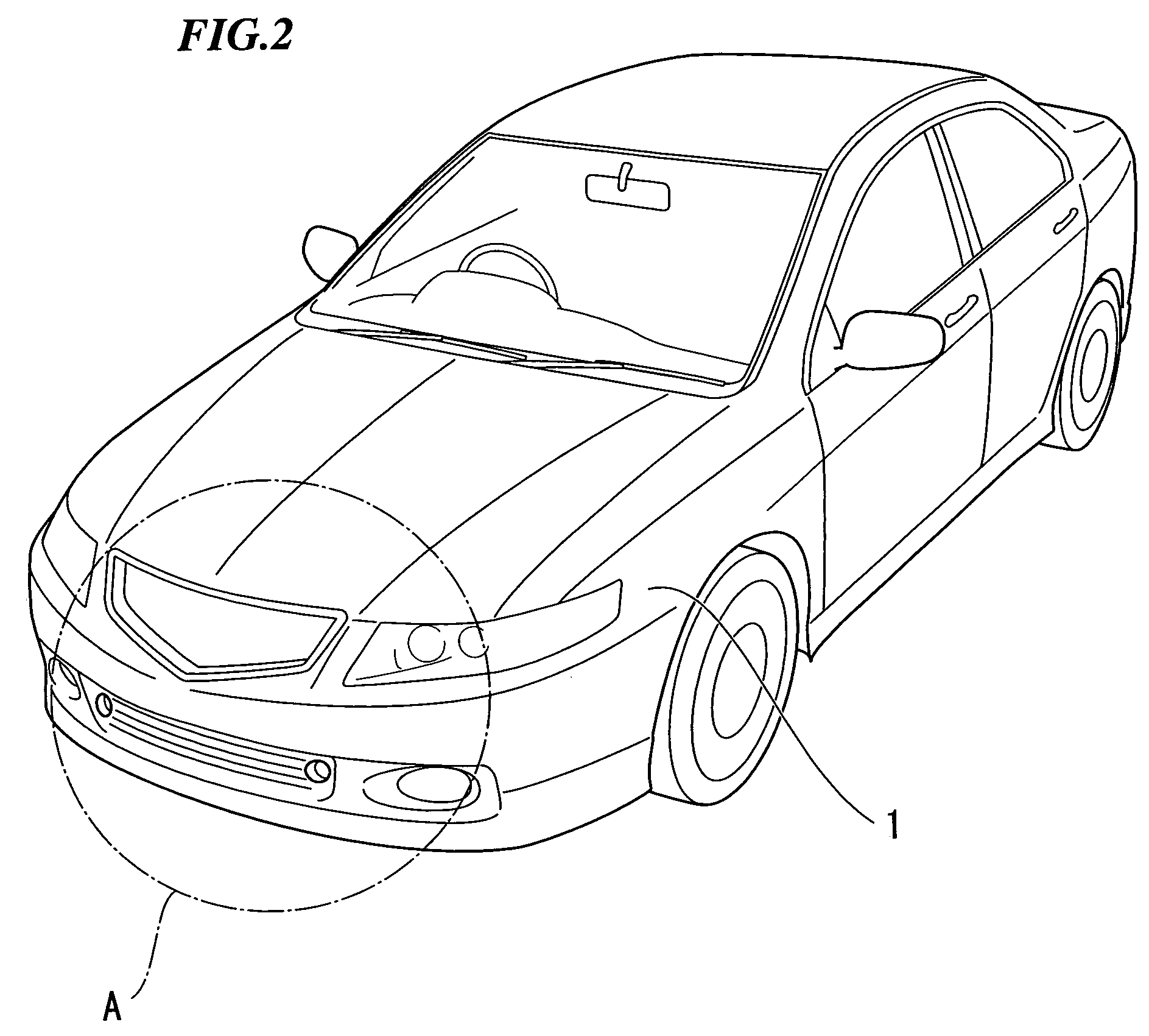 Structure for attaching stereoscopic camera in vehicle