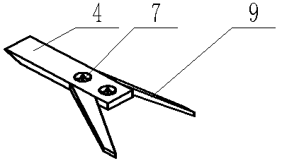 Triangular arc-shaped shovel handle based chisel-shaped sub-soiling shovel with wings