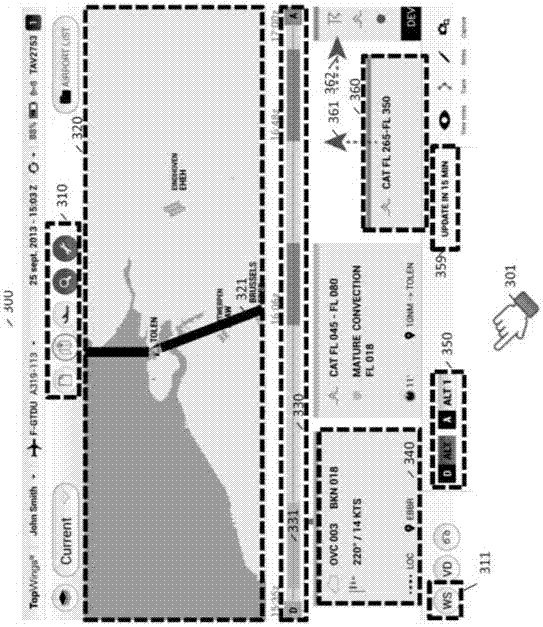 Display of meteorological data in aircraft