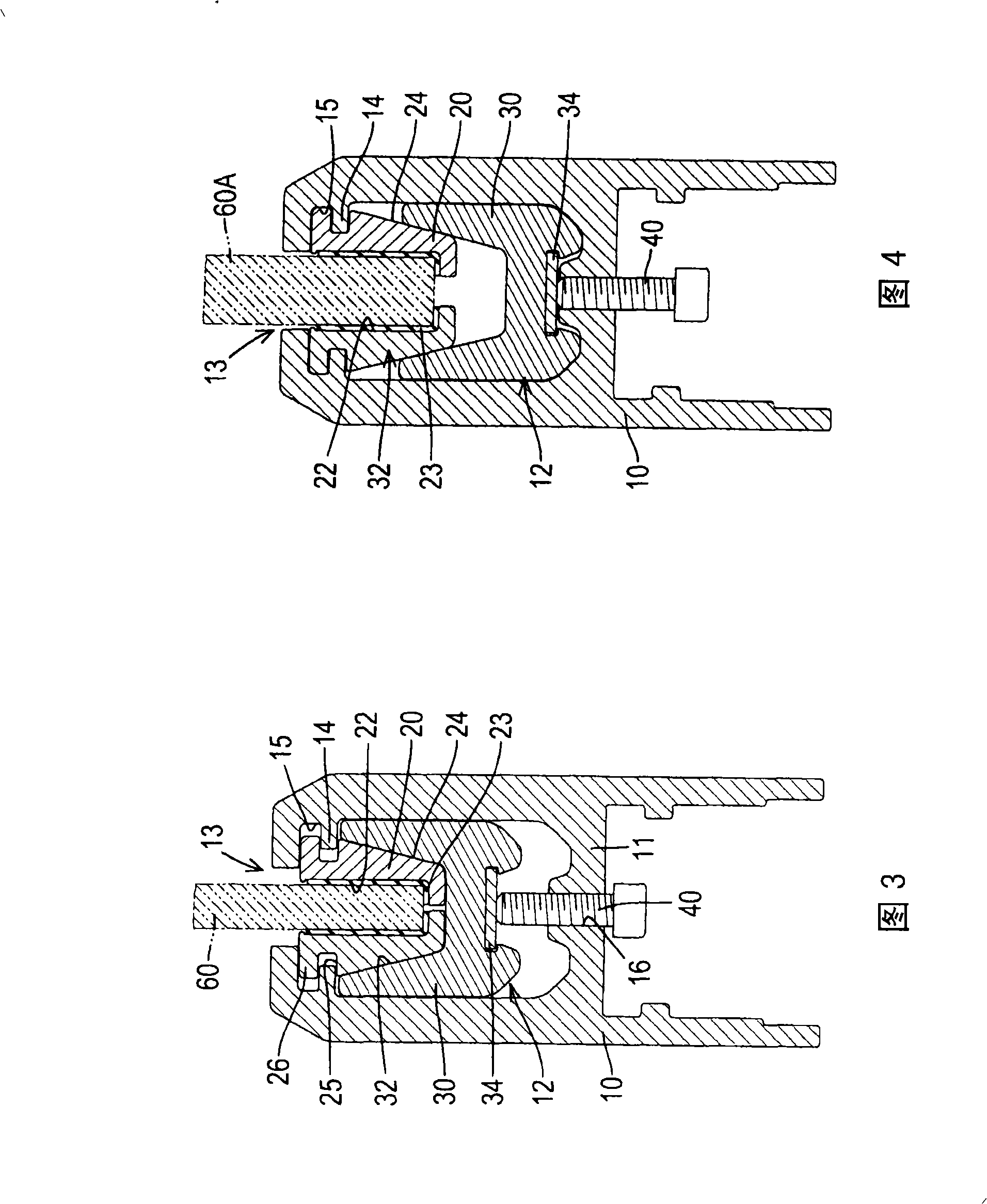 Glass door clamping rail