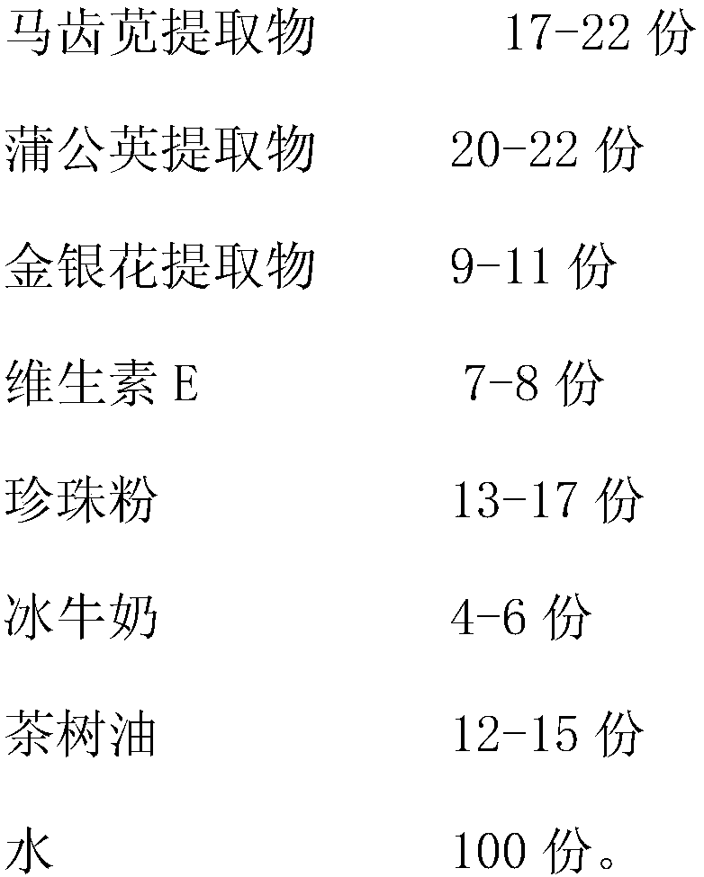 Acne-removing essence lotion and preparation method thereof