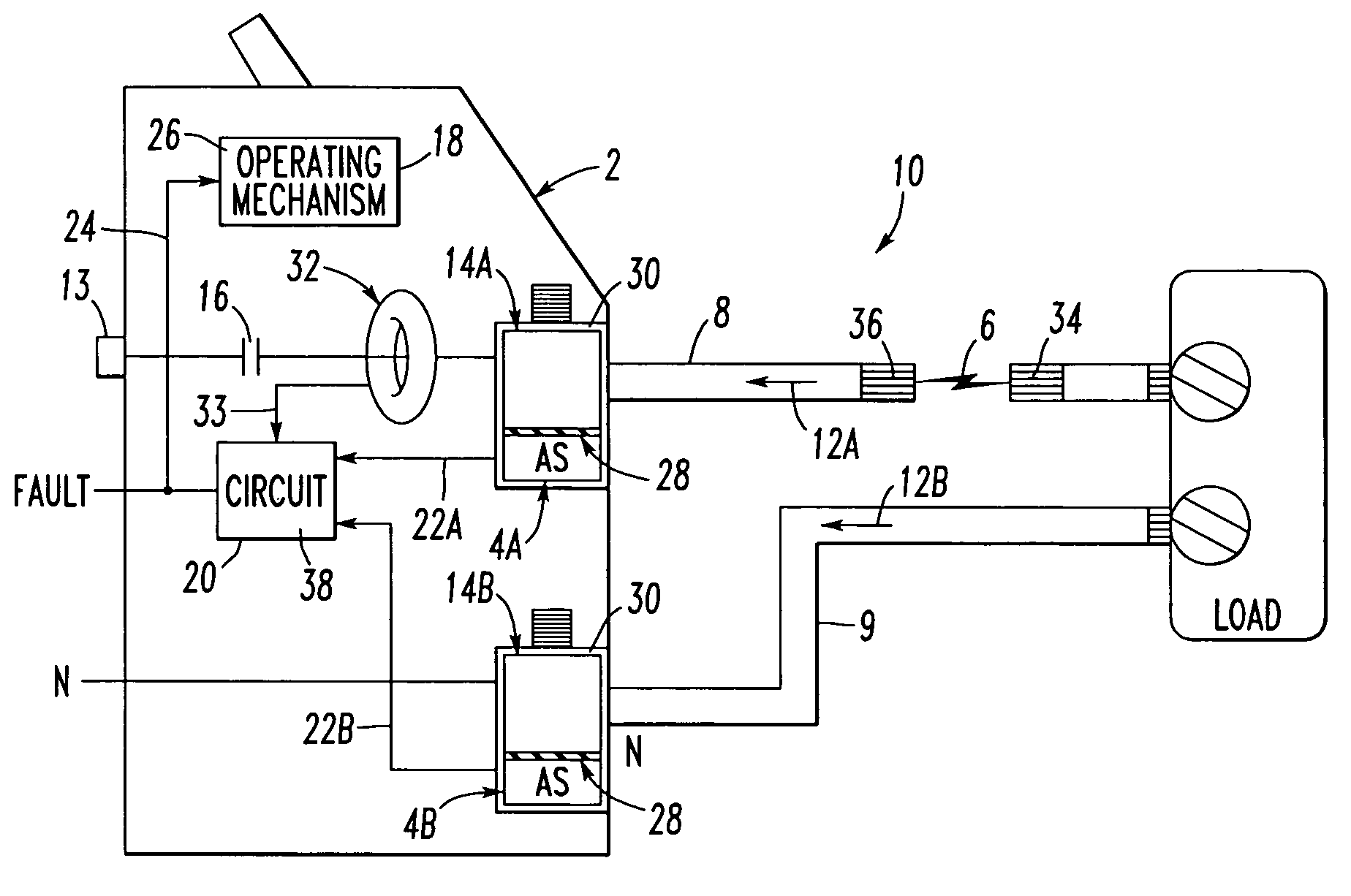 Electrical switching apparatus and method employing acoustic and current signals to distinguish between parallel and series arc faults