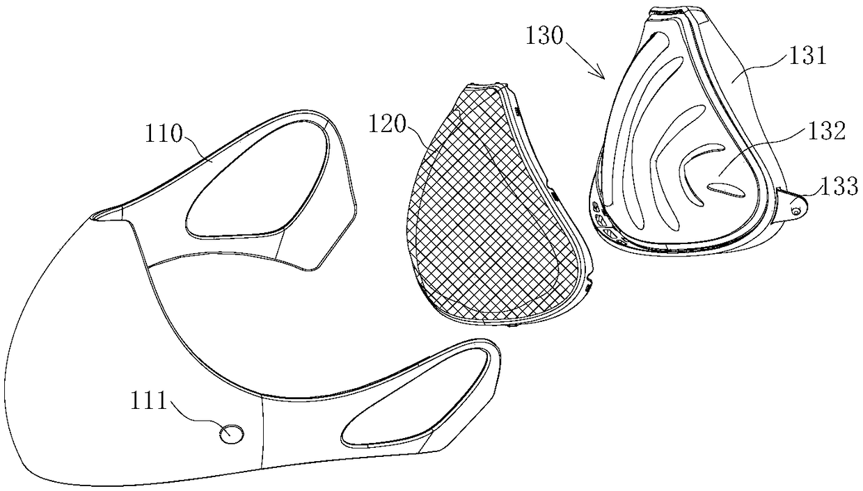 Sealing support component used for anti-haze face mask and anti-haze face mask