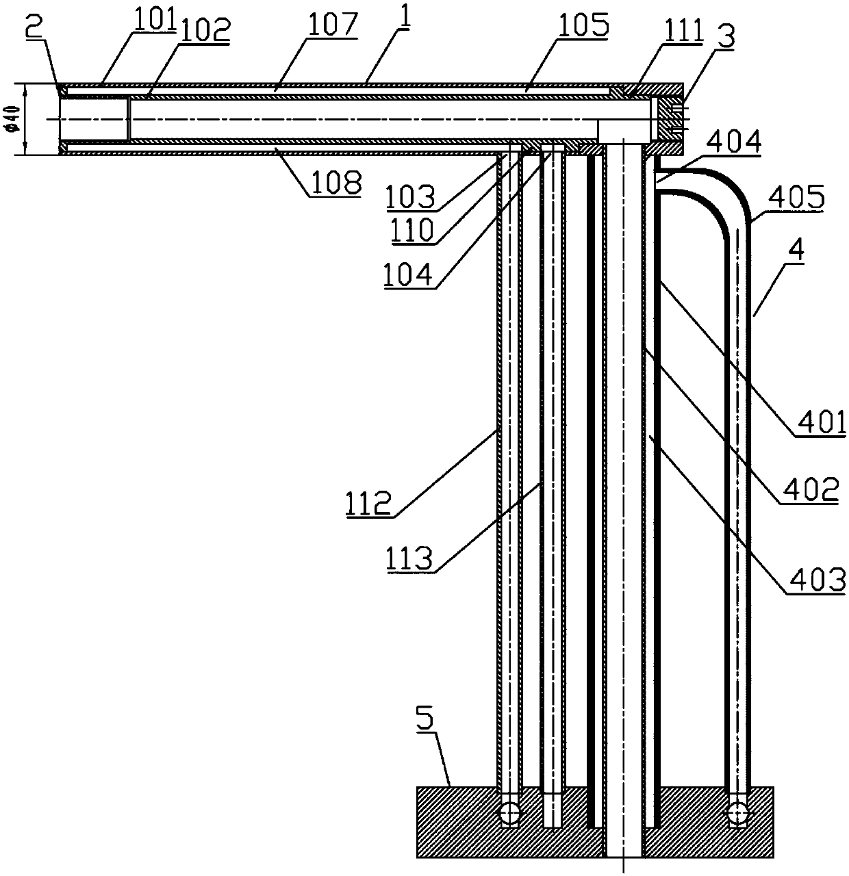 Water cooling type sample bracket for high enthalpy airflow