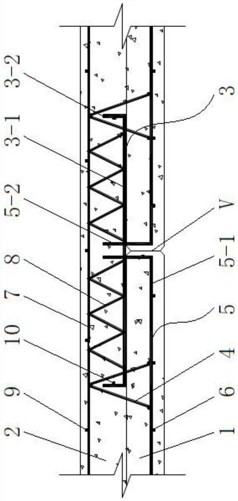 Bidirectional laminated slab dense splicing strong seam construction process and structure