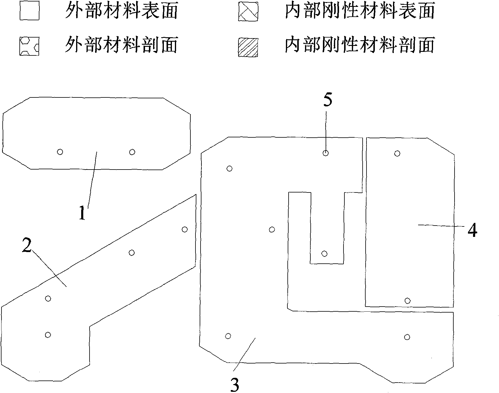 Porous floating breakwater formed by splicing prefabricated components