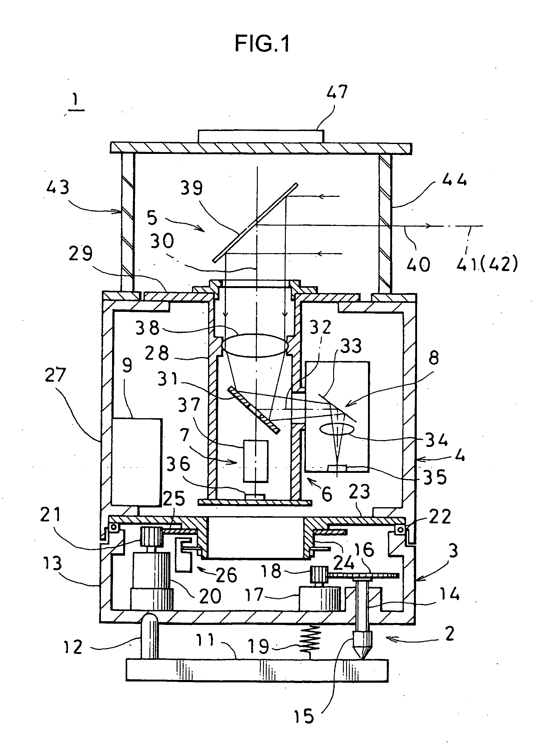 Laser surveying system and distance measuring method