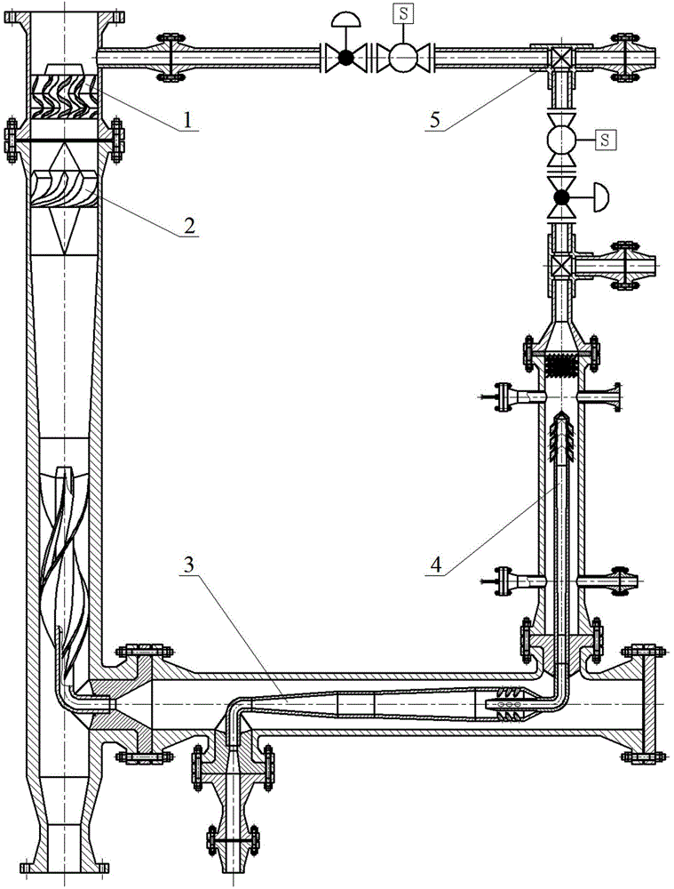 Two-stage axial-flow type online gas-liquid separation device for underwater pipeline