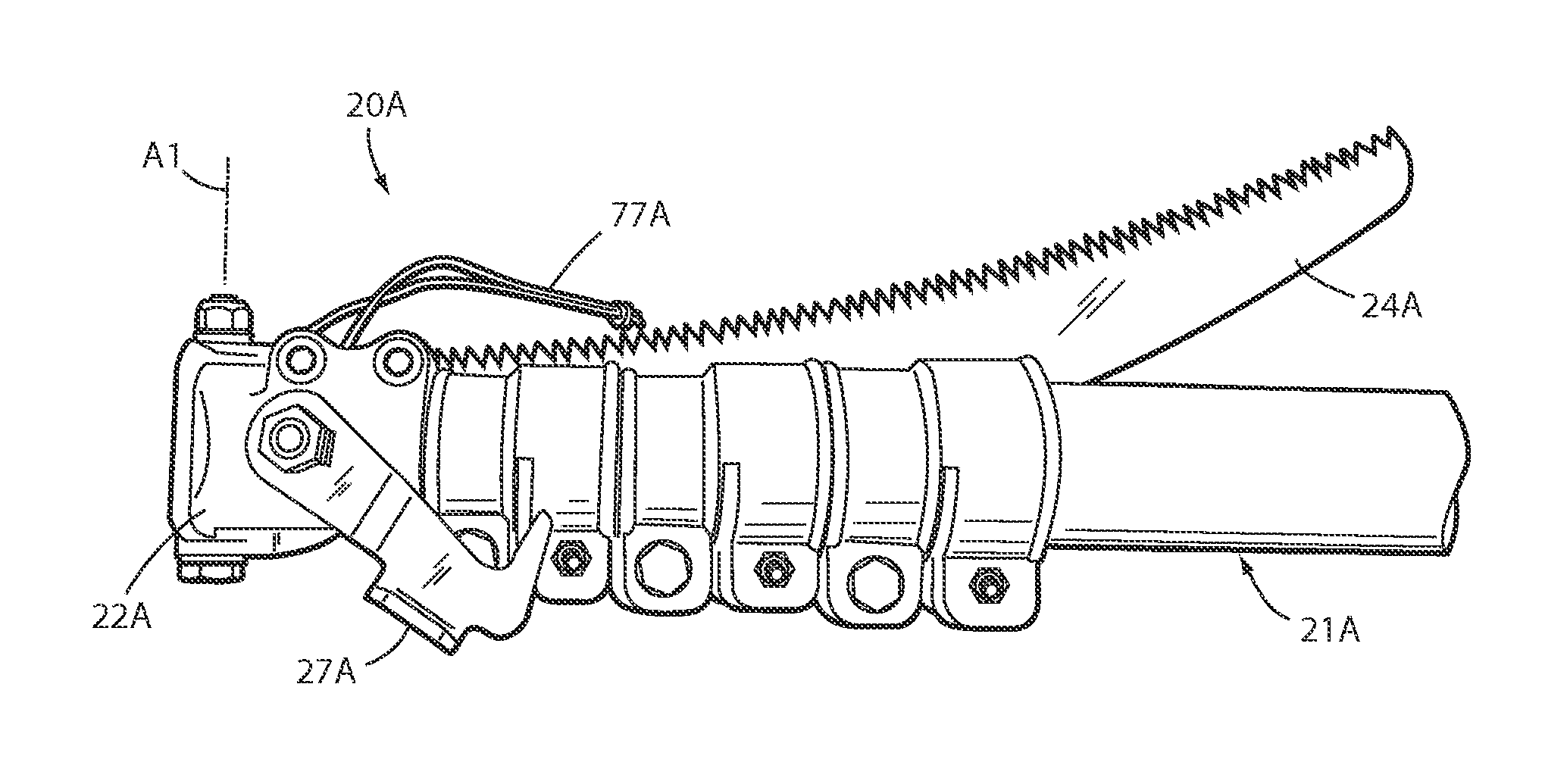 Foldable-storable pole saw