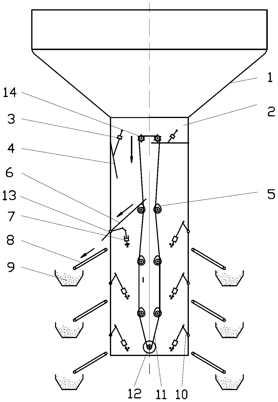 Automatic material dividing device with anti-blocking function