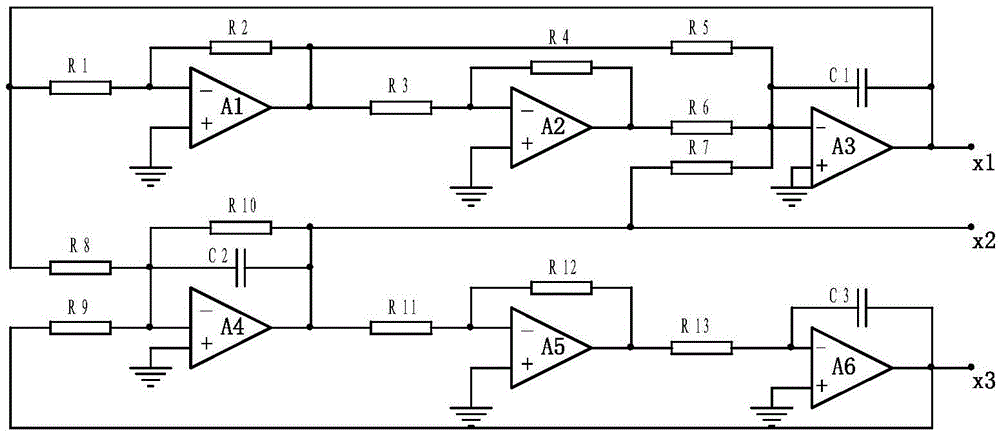 Three-order mobius strip type cellular neural network chaotic circuit