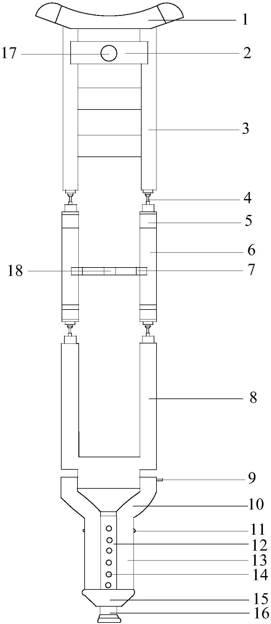 Deformable single walking stick for recovery