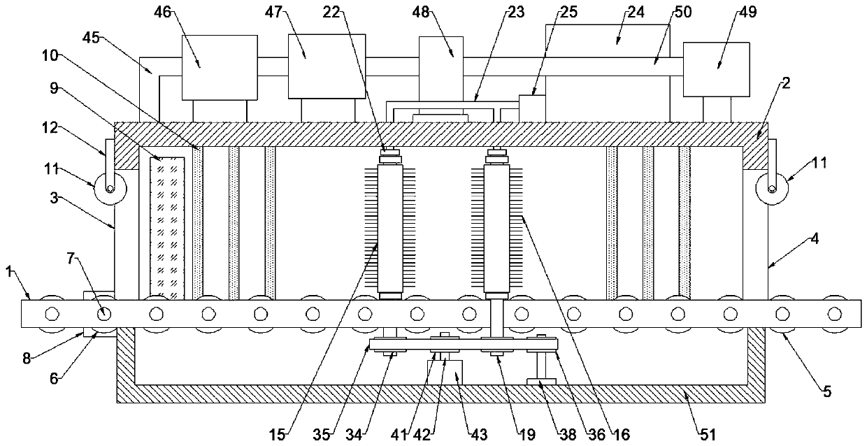 Plate paint brushing device for building decoration