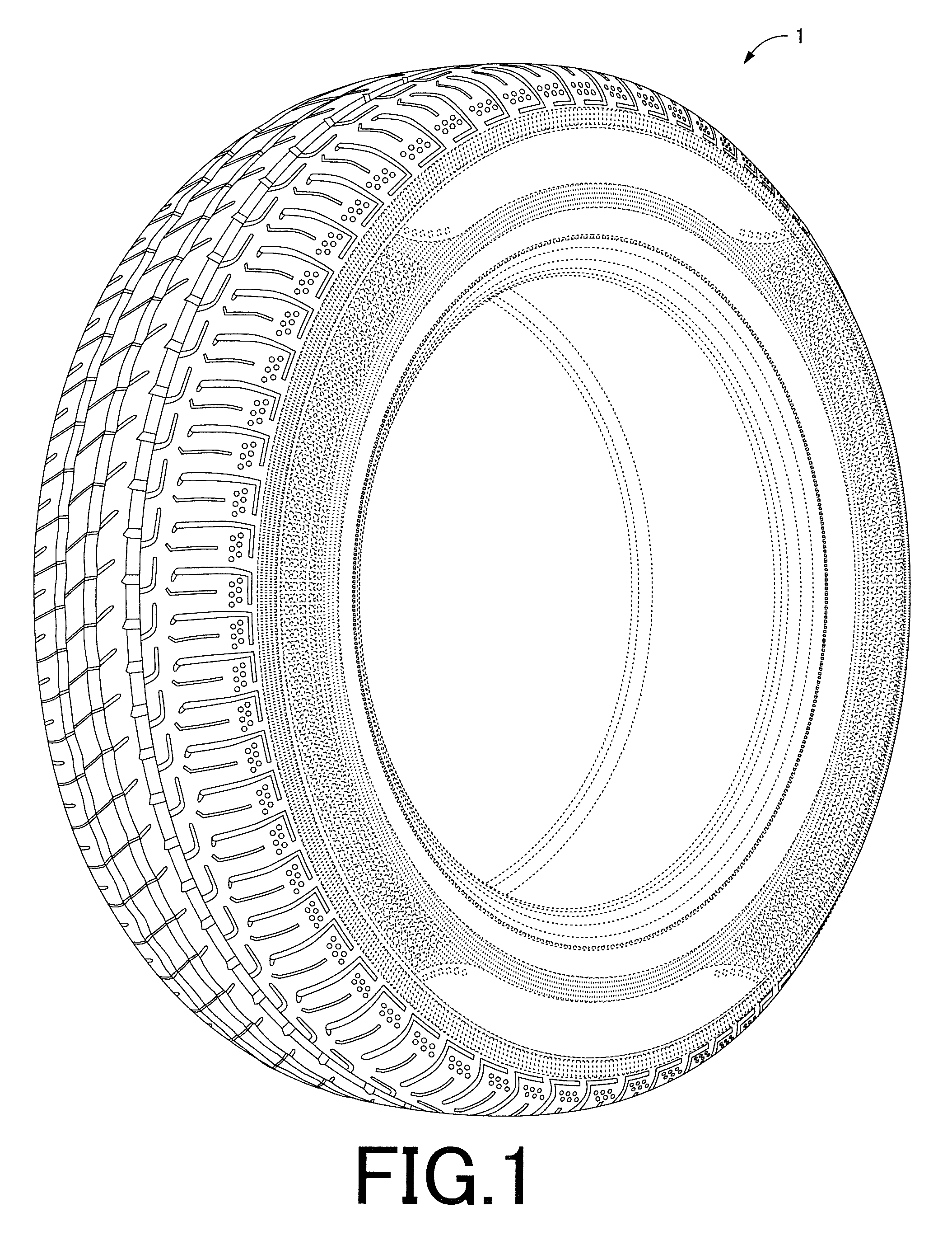 Pneumatic tire with tread having wave shaped circumferential groove