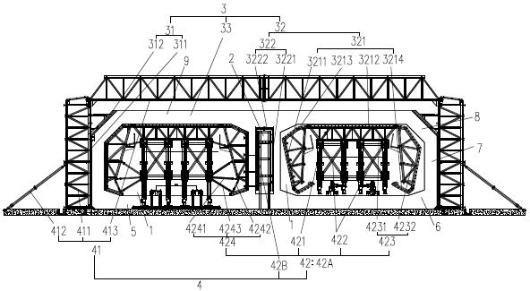 A full-section pouring monitoring system and monitoring method