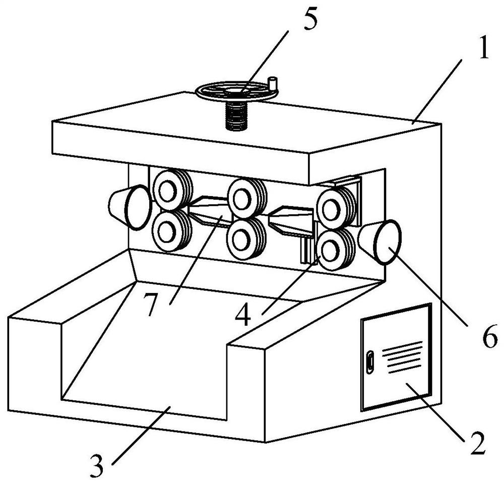 Wicker peeling extrusion wheel adjusting device