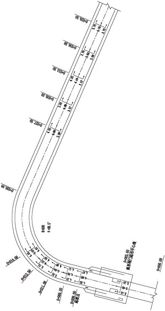 Method for improving flow regime of high velocity flow of sharp bend section in free-flow tunnel