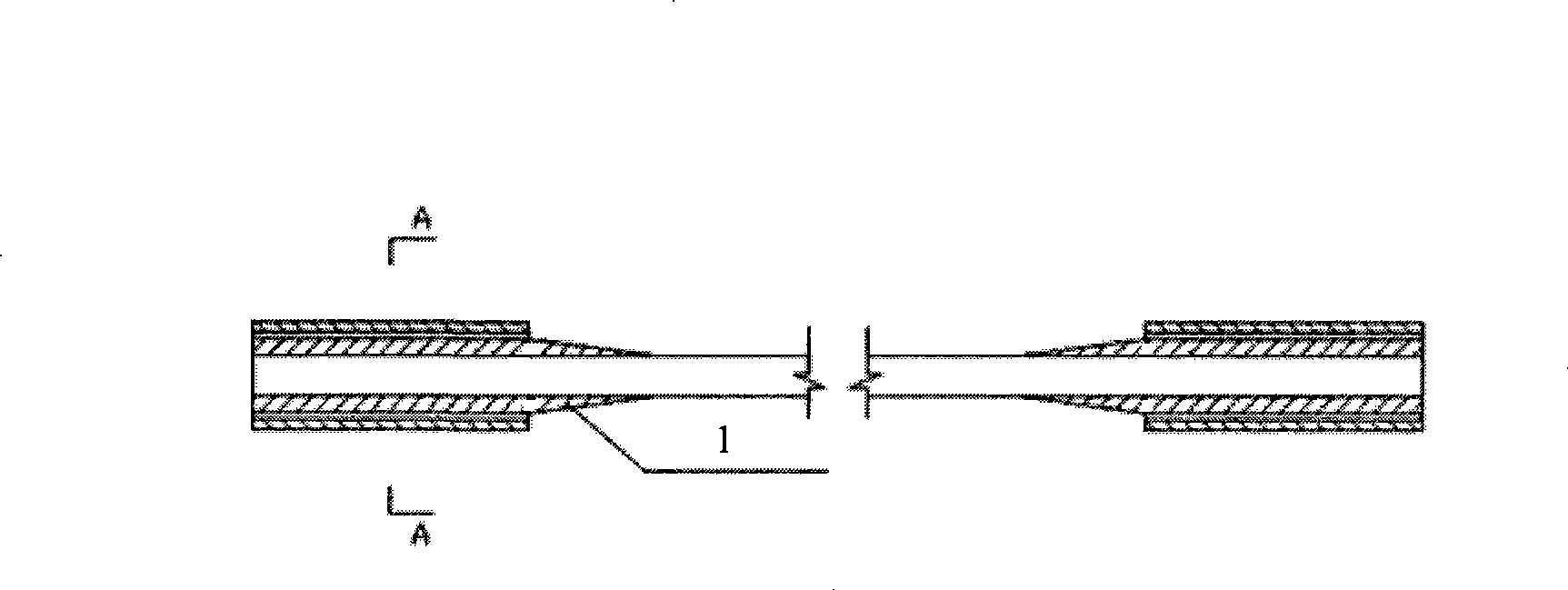 Test piece end reinforcing method in test for FRP rib/anchor rod tensile property