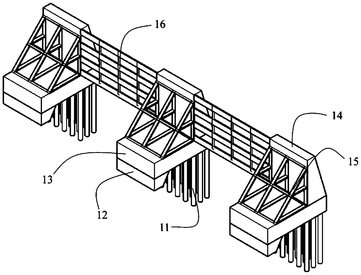 Debris flow multi-stage dissipative blocking structure