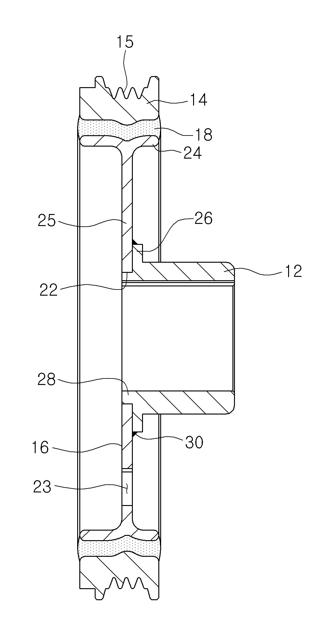 Lightweight damper pulley