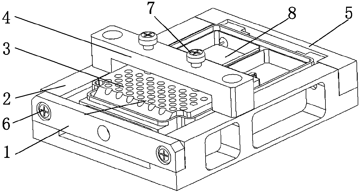 A microwave component welding device