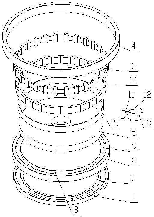 A superhard material grinding wheel abrasive block and substrate consolidation device and method