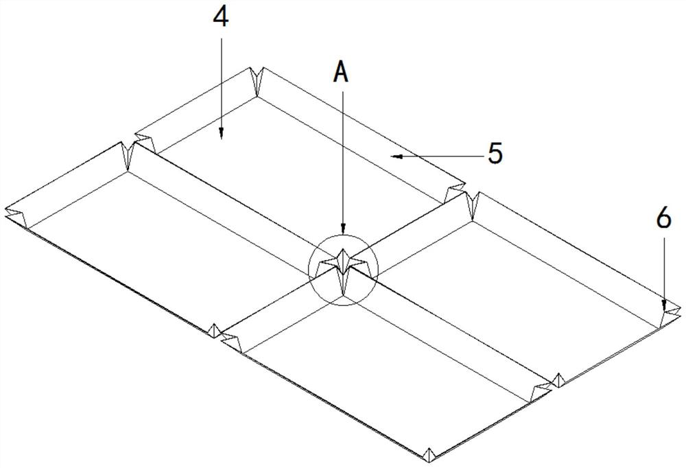 Liquefied natural gas bin rectangular steel plate and connecting piece device thereof