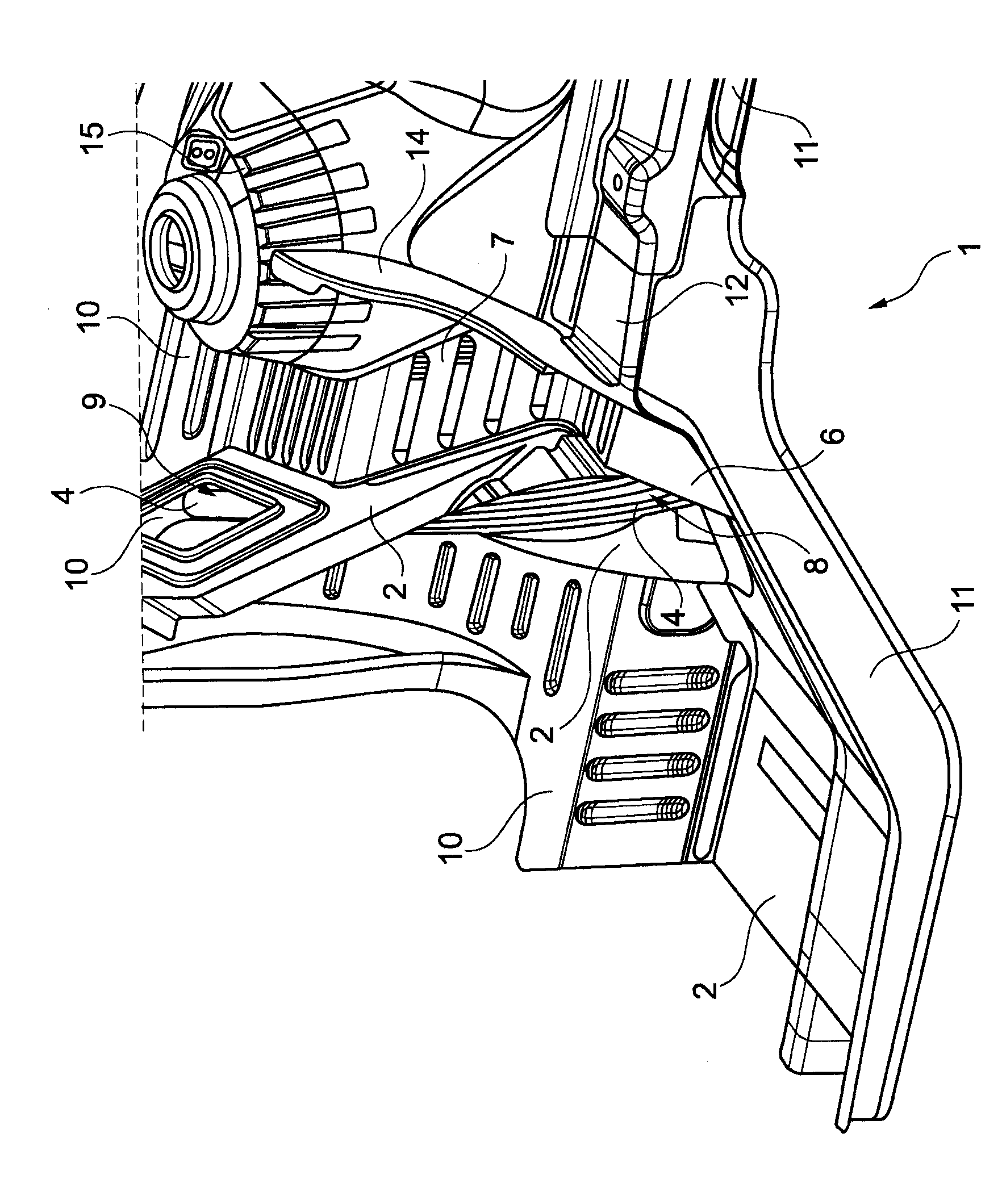 Motor vehicle front end and method for its production