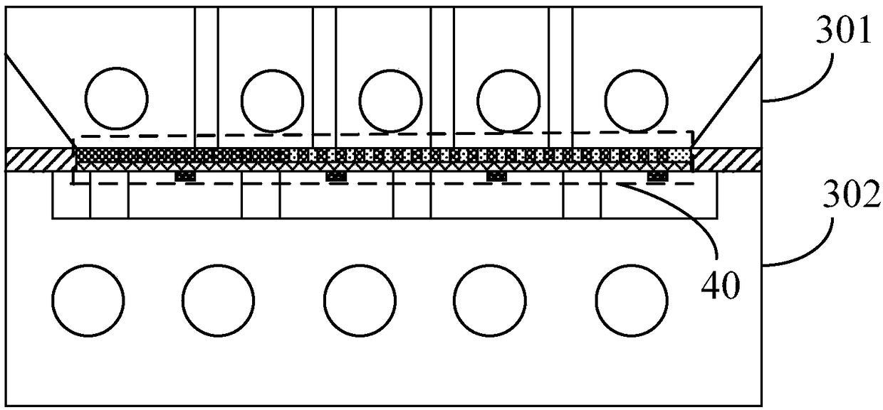 LED light source glue filling die and method