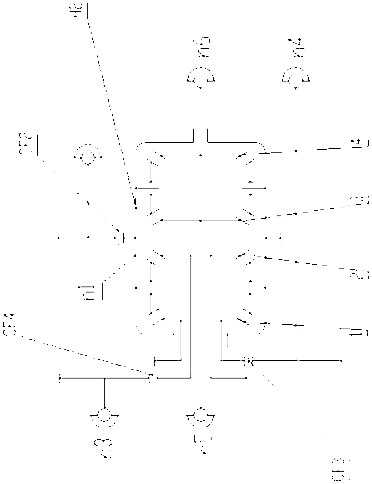 Differential transmission system of full-time eight-wheel drive vehicle