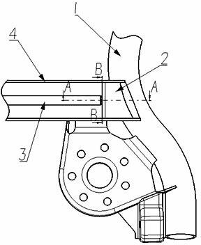 Installing and fixing structure of suspension torsion bar of torsion beam of automobile