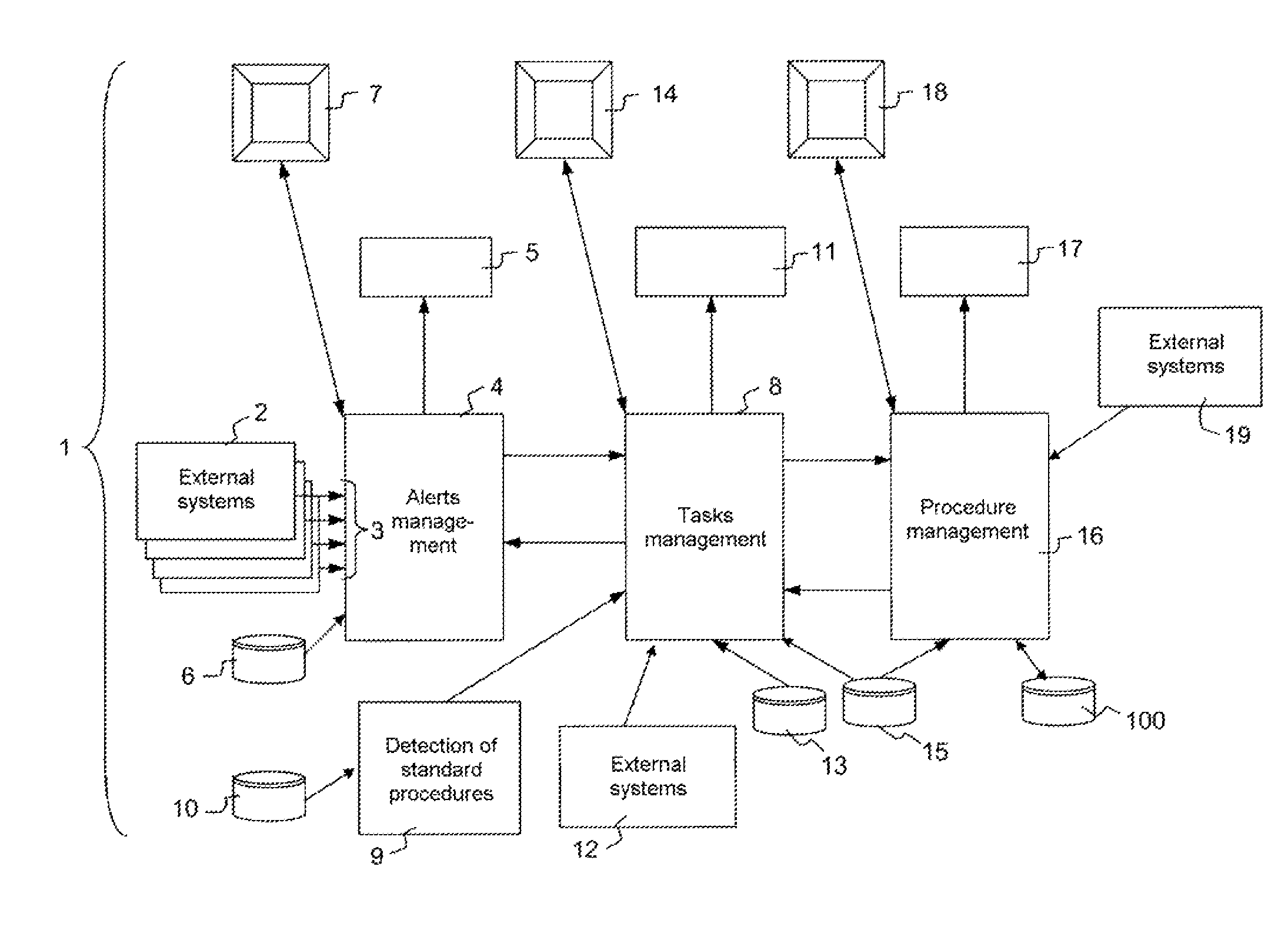 Device for managing piloting tasks carried out by a crew of an aircraft