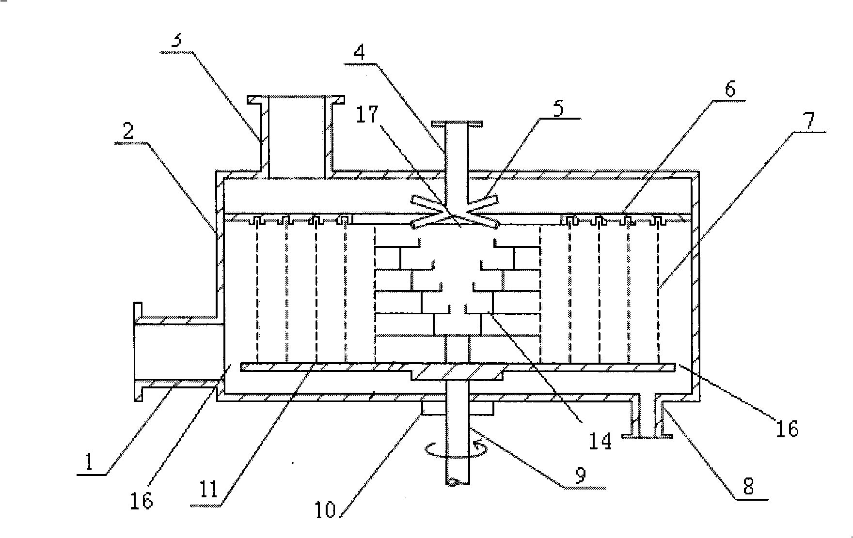 Concentric ring adverse current type hypergravity swinging bed device