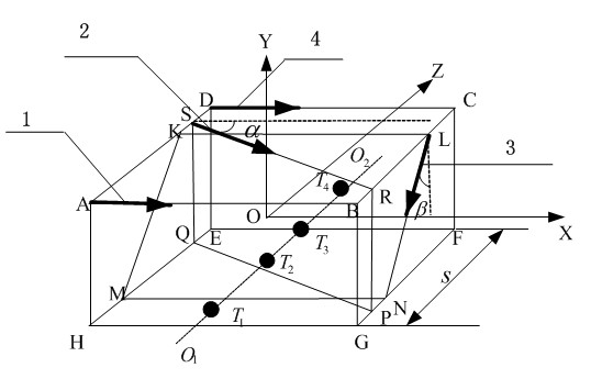 Four-screen accuracy target structure assembling and parameter measuring method