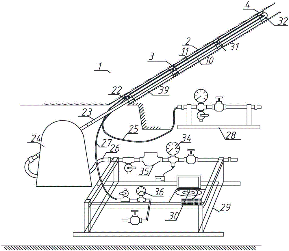 Method for multi-section blocking of covering rock damage band and synchronous leakage measuring